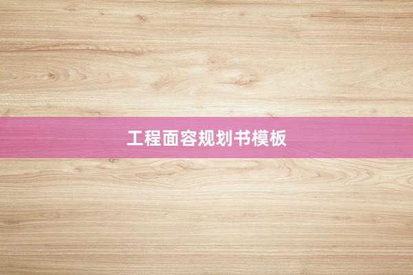 工程面容规划书模板